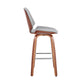 HomeRoots 26" Gray Faux Leather Swivel Seat Wooden Bar Stool