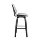 HomeRoots 26" Gray Faux Leather Swivel Seat Wooden Bar Stool