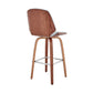 HomeRoots 26" Gray Faux Leather Swivel Seat Wooden Bar Stool