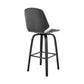 HomeRoots 26" Gray Faux Leather Swivel Seat Wooden Bar Stool