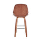 HomeRoots 26" Gray Faux Leather Swivel Seat Wooden Bar Stool