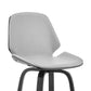 HomeRoots 26" Gray Faux Leather Swivel Seat Wooden Bar Stool