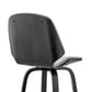 HomeRoots 26" Gray Faux Leather Swivel Seat Wooden Bar Stool