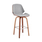 HomeRoots 26" Gray Faux Leather Swivel Seat Wooden Bar Stool