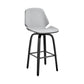 HomeRoots 26" Gray Faux Leather Swivel Seat Wooden Bar Stool