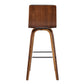 HomeRoots 26" Gray Faux Leather Wooden Swivel Bar Stool