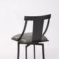 HomeRoots 26" Gray Faux Leather and Metal Square Seat Swivel Bar Stool