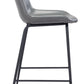 HomeRoots 26" Gray Low Back Counter Height Bar Chair With Black Steel Finish
