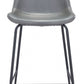 HomeRoots 26" Gray Low Back Counter Height Bar Chair With Black Steel Finish