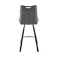 HomeRoots 26" Gray Microfiber and Black Metal Counter Stool