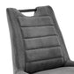 HomeRoots 26" Gray Microfiber and Black Metal Counter Stool