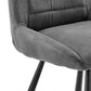 HomeRoots 26" Gray Microfiber and Black Metal Counter Stool