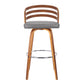 HomeRoots 26" Gray Modern Faux Leather Swivel Bar Stool