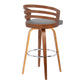 HomeRoots 26" Gray Modern Faux Leather Swivel Bar Stool