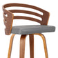 HomeRoots 26" Gray Modern Faux Leather Swivel Bar Stool