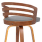 HomeRoots 26" Gray Modern Faux Leather Swivel Bar Stool