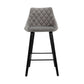 HomeRoots 26" Gray Tufted Velvet Upholstered Bar Stool