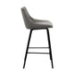 HomeRoots 26" Gray Tufted Velvet Upholstered Bar Stool