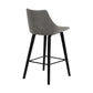 HomeRoots 26" Gray Tufted Velvet Upholstered Bar Stool