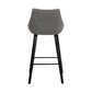 HomeRoots 26" Gray Tufted Velvet Upholstered Bar Stool