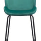 HomeRoots 26" Green Low Back Counter Height Bar Chair With Black Steel Base