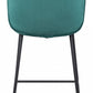 HomeRoots 26" Green Low Back Counter Height Bar Chair With Black Steel Base