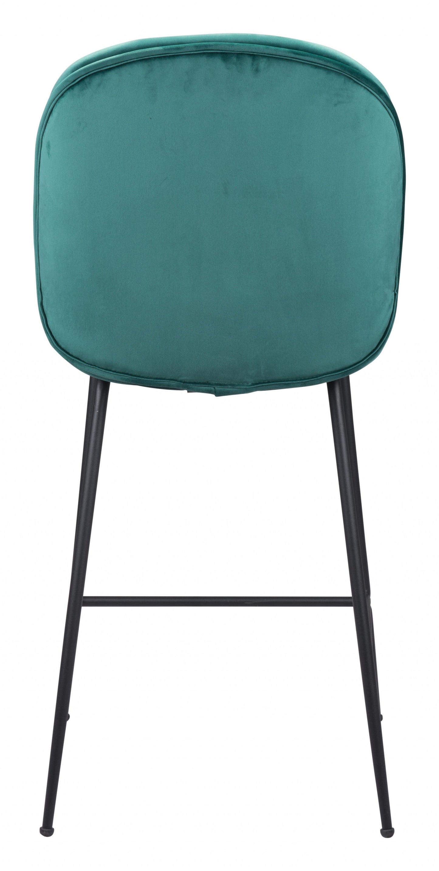 HomeRoots 26" Green Low Back Counter Height Bar Chair With Black Steel Base