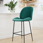 HomeRoots 26" Green Low Back Counter Height Bar Chair With Black Steel Base