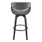 HomeRoots 26" Grey Faux Leather and Black Wood Retro Chic Counter Stool