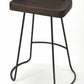 HomeRoots 26" Iron Backless Counter Height Bar Chair With Dark Brown And Black Finish