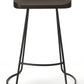 HomeRoots 26" Iron Backless Counter Height Bar Chair With Dark Brown And Black Finish