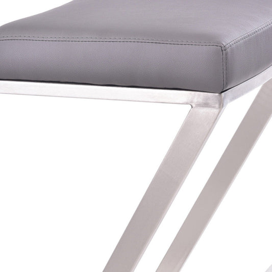 HomeRoots 26" Iron Backless Counter Height Bar Chair With Gray and Silver Finish