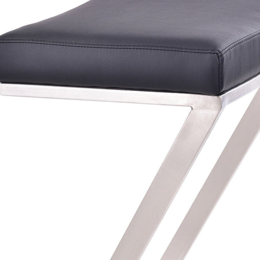 HomeRoots 26" Iron Backless Counter Height Bar Chair With Gray and Silver Finish