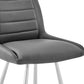 HomeRoots 26" Iron Counter Height Bar Chair in Gray and Silver Finish