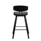 HomeRoots 26" Iron Low Back Counter Height Bar Chair in Black Finish