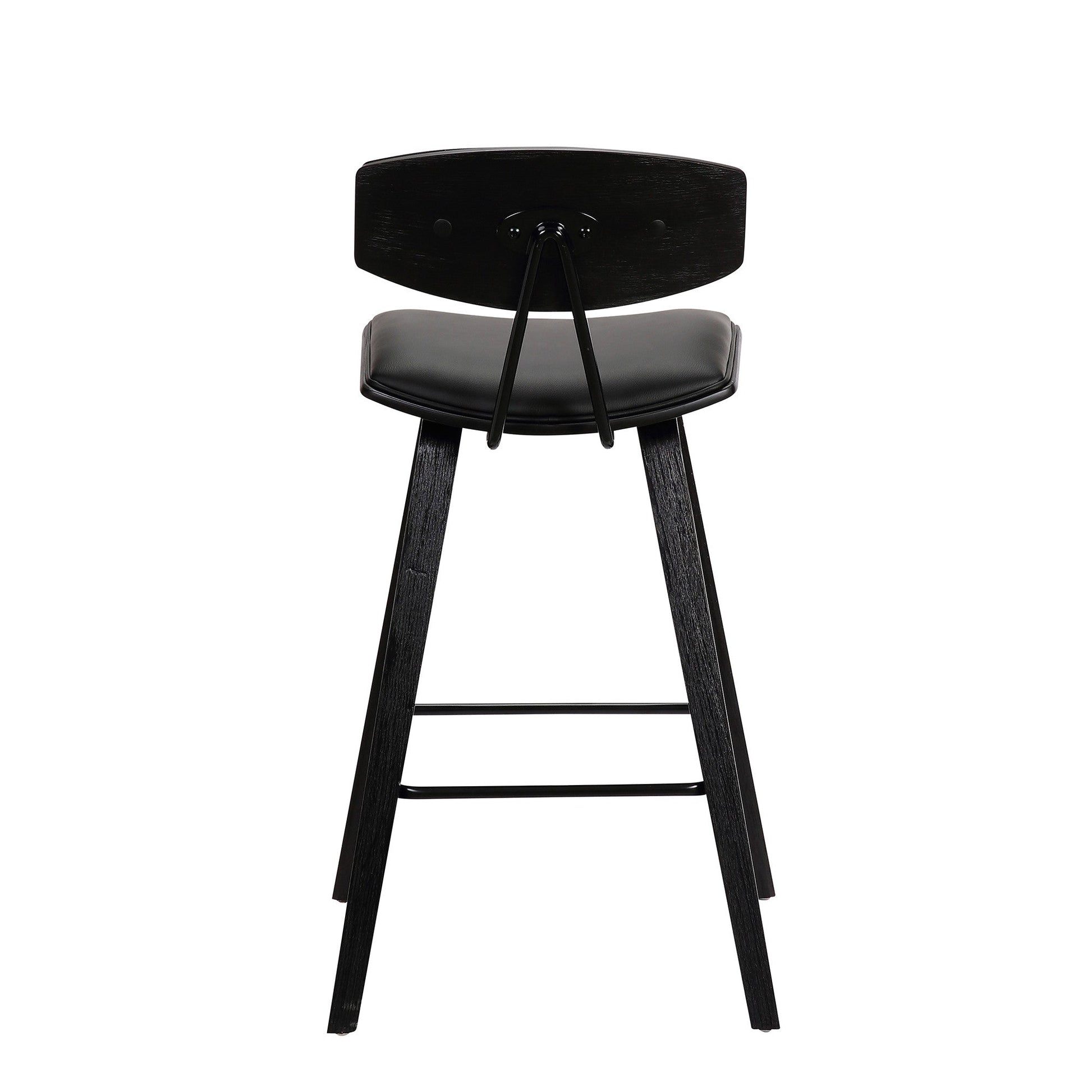 HomeRoots 26" Iron Low Back Counter Height Bar Chair in Black Finish