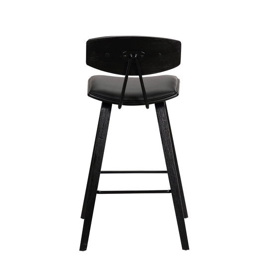 HomeRoots 26" Iron Low Back Counter Height Bar Chair in Black Finish