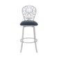 HomeRoots 26" Iron Swivel Counter Height Bar Chair With Gray and Silver Finish