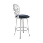 HomeRoots 26" Iron Swivel Counter Height Bar Chair With Gray and Silver Finish