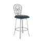 HomeRoots 26" Iron Swivel Counter Height Bar Chair With Gray and Silver Finish