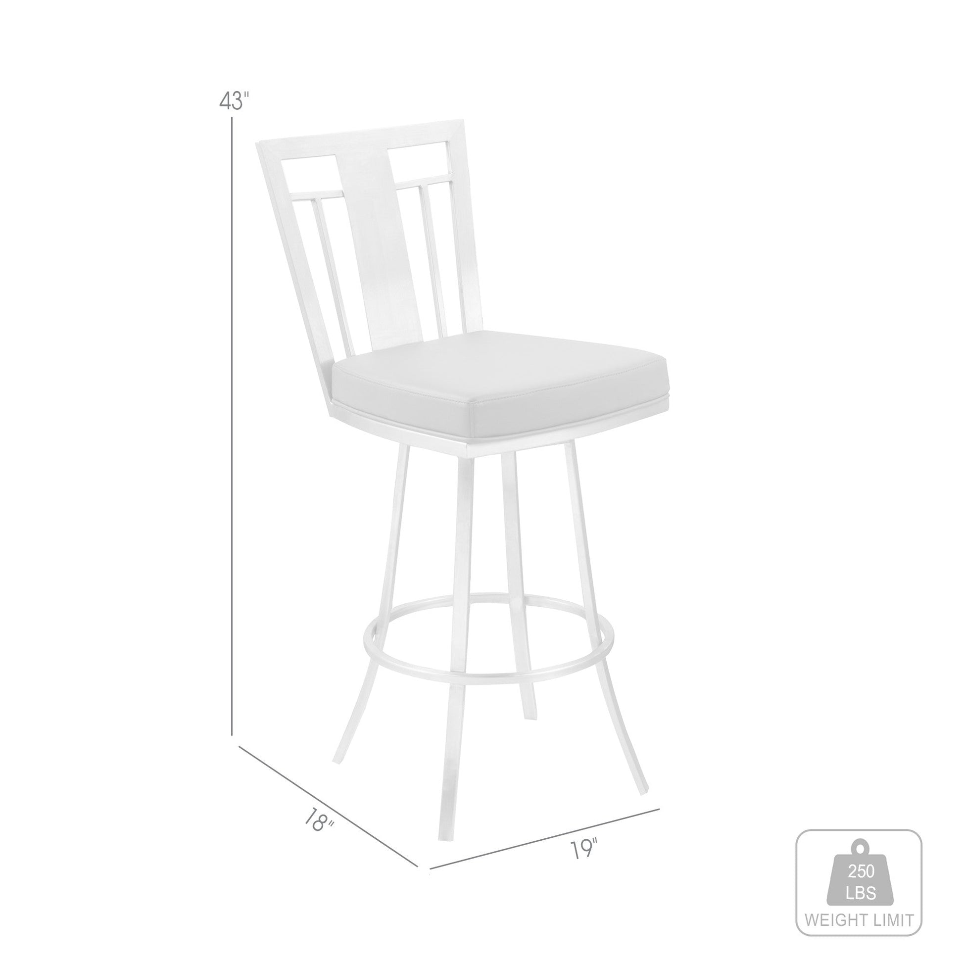 HomeRoots 26" Iron Swivel Counter Height Bar Chair With Gray and Silver Finish