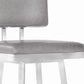 HomeRoots 26" Iron Swivel Counter Height Bar Chair With Light Gray And Silver Finish
