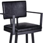 HomeRoots 26" Iron Swivel Counter Height Bar Chair in Black Finish