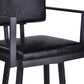HomeRoots 26" Iron Swivel Counter Height Bar Chair in Black Finish