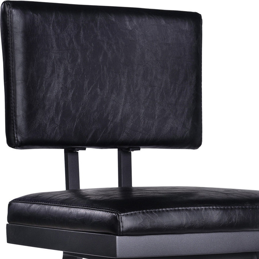 HomeRoots 26" Iron Swivel Counter Height Bar Chair in Black Finish