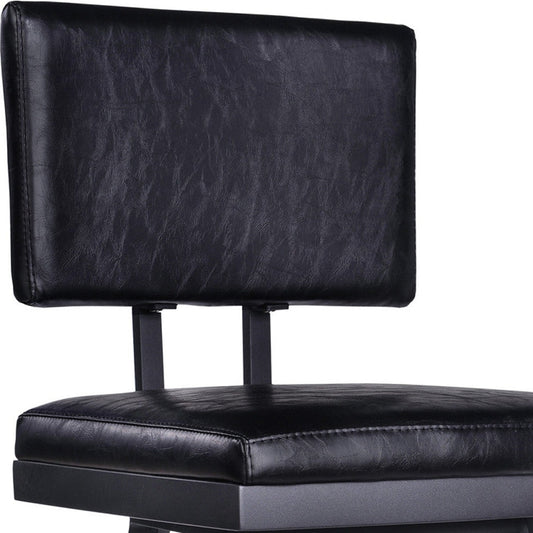 HomeRoots 26" Iron Swivel Counter Height Bar Chair in Black Finish