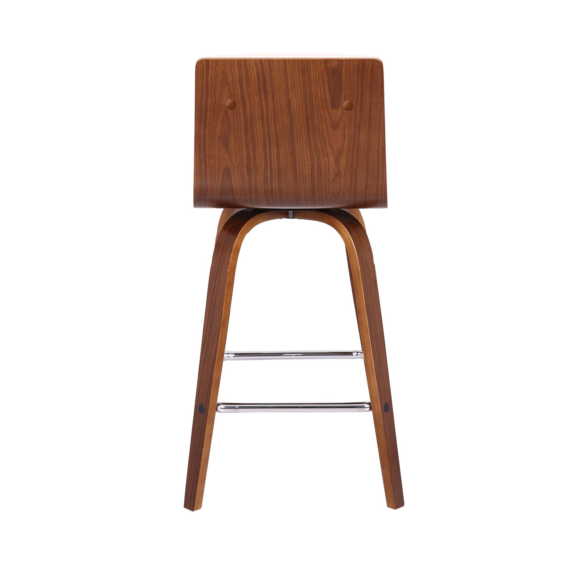 HomeRoots 26" Iron Swivel Low Back Counter Height Bar Chair With Cream and Brown Finish