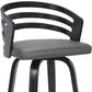 HomeRoots 26" Iron Swivel Low Back Counter Height Bar Chair With Gray and Black Finish
