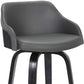 HomeRoots 26" Iron Swivel Low Back Counter Height Bar Chair With Gray and Black Finish