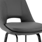 HomeRoots 26" Iron Swivel Low Back Counter Height Bar Chair With Gray and Black Finish